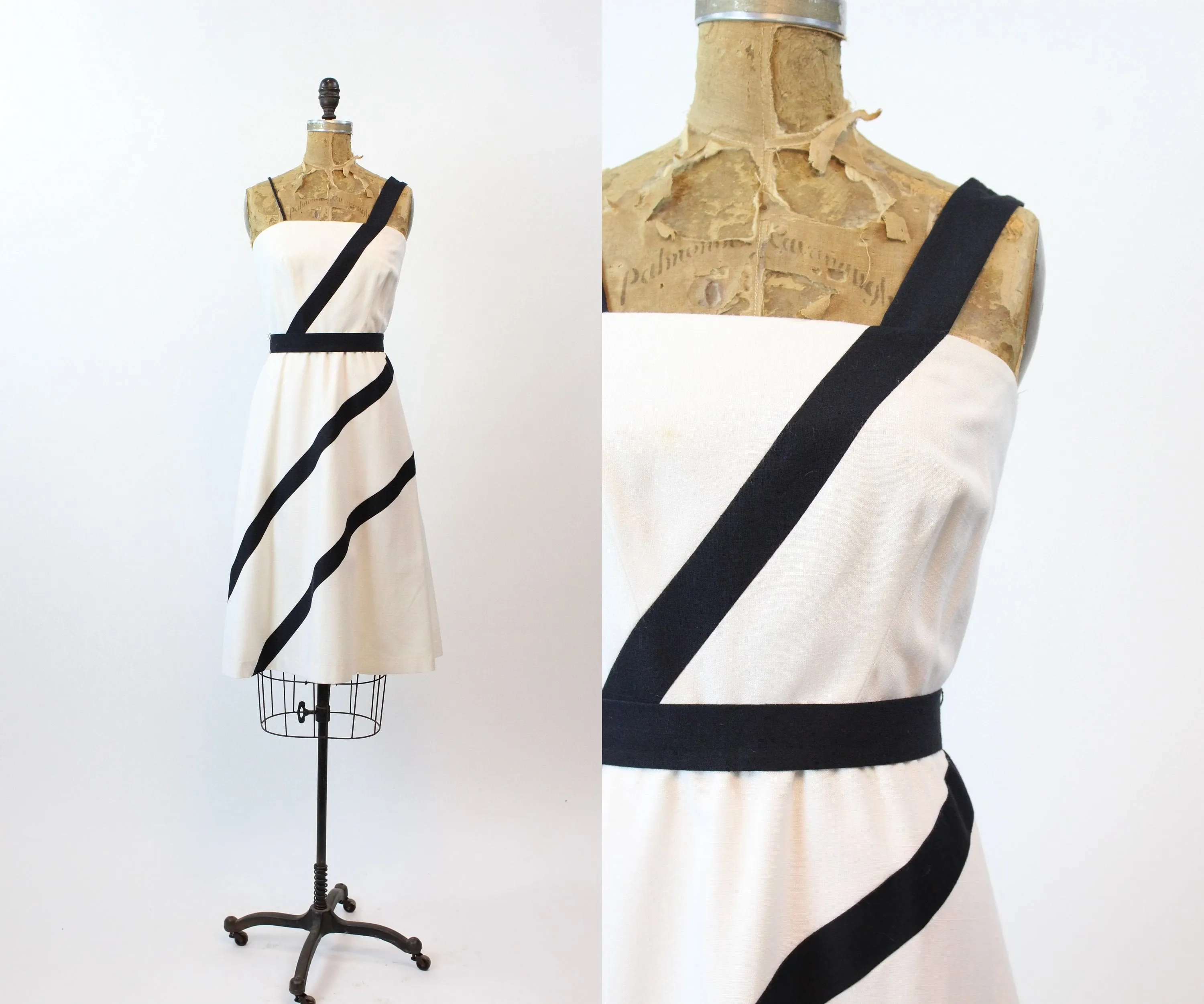 1960s LILLI DIAMOND graphic black white dress xs| new spring summer