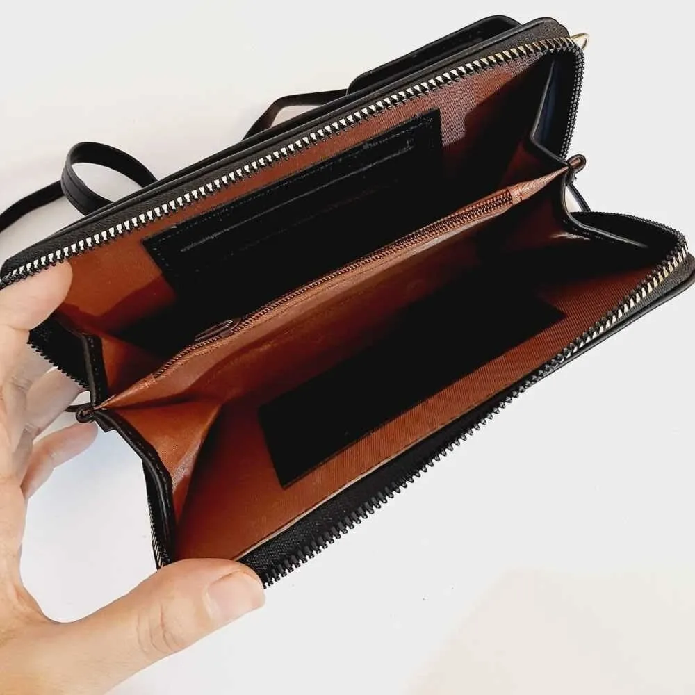 2 in 1 Wallet   Crossbody Bag - Black - W19