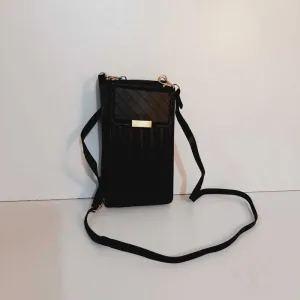 2 in 1 Wallet   Crossbody Bag - Black - W19
