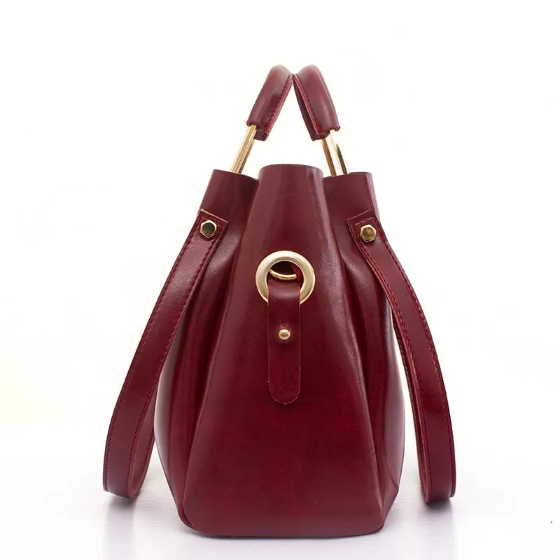 2021 new fashion handbags Sanjiantao retro all-match single shoulder bag simple oil wax portable Tote Bag