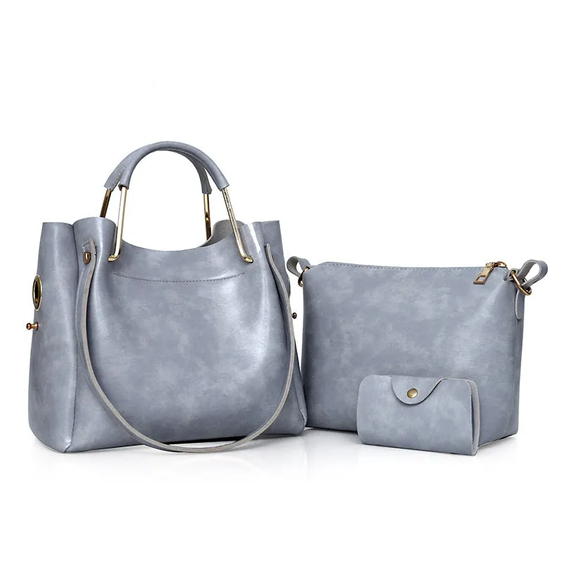 2021 new fashion handbags Sanjiantao retro all-match single shoulder bag simple oil wax portable Tote Bag