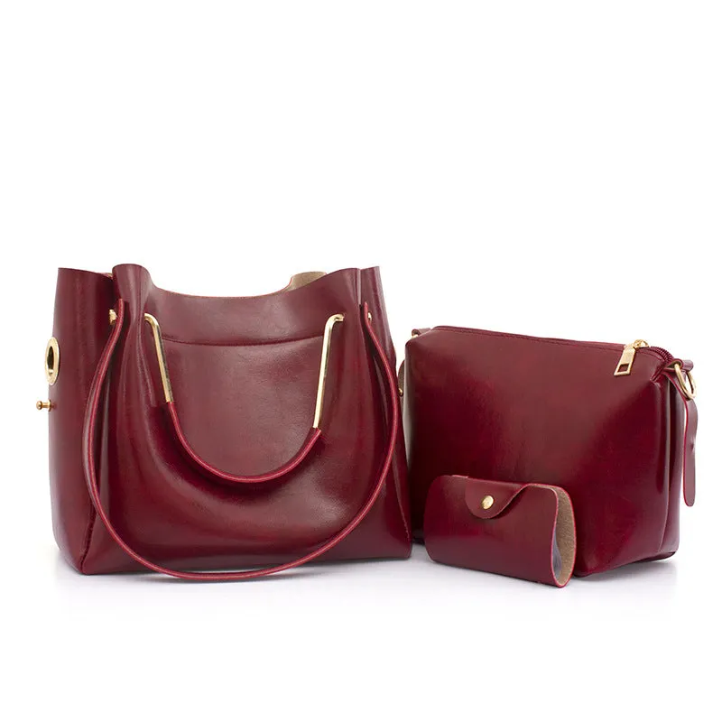 2021 new fashion handbags Sanjiantao retro all-match single shoulder bag simple oil wax portable Tote Bag