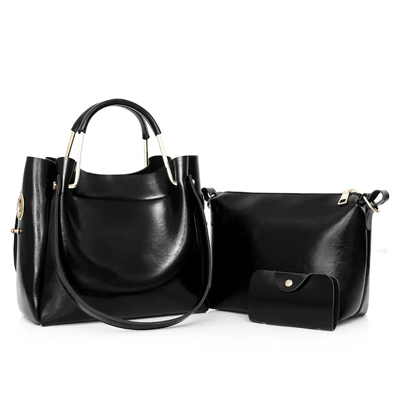 2021 new fashion handbags Sanjiantao retro all-match single shoulder bag simple oil wax portable Tote Bag