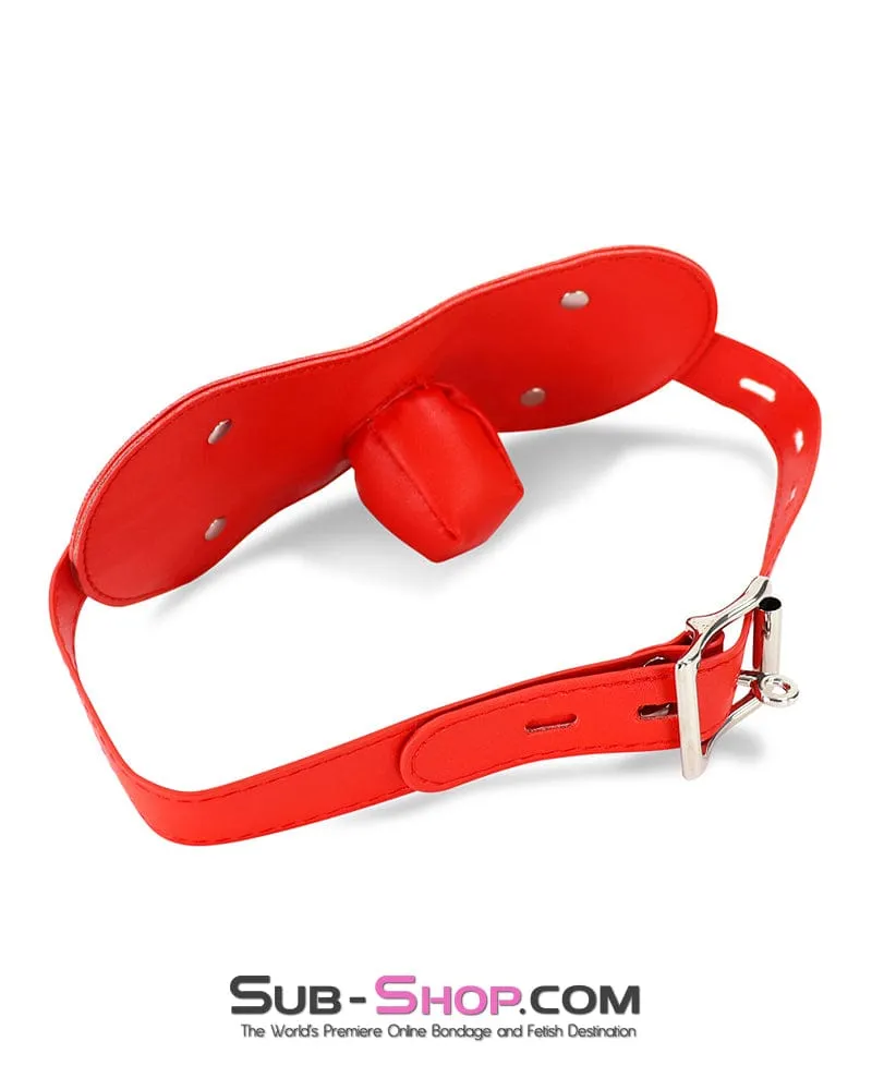 2479DL      Red Stuffed Plug Panel Style Bondage Gag