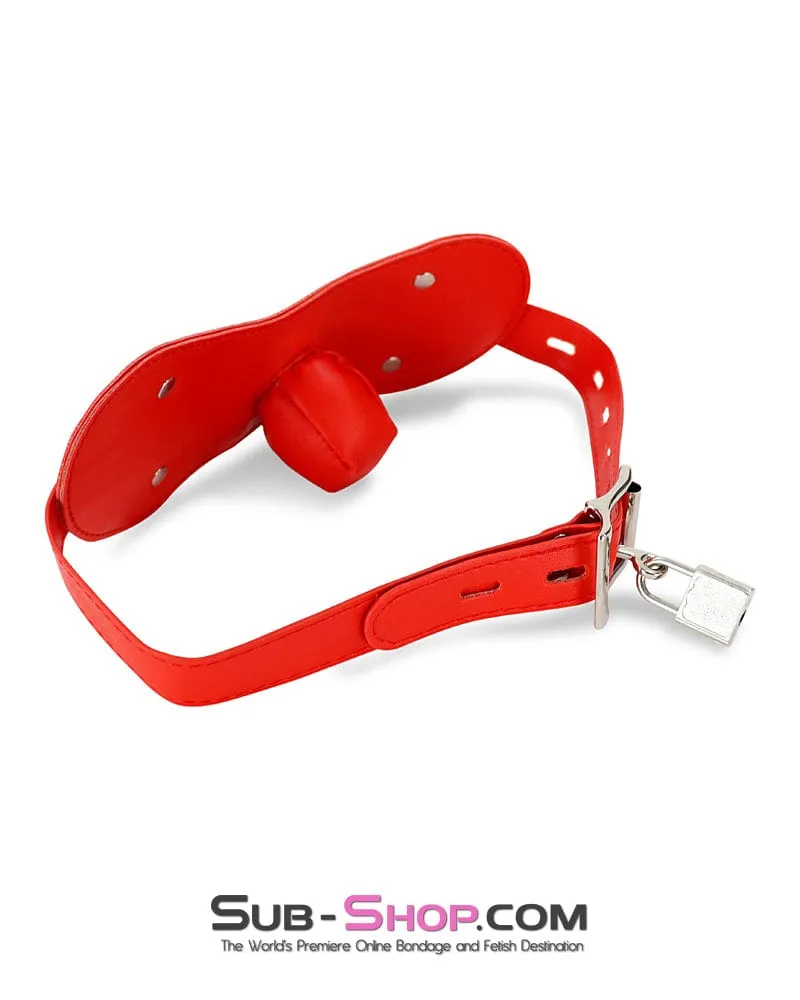 2479DL      Red Stuffed Plug Panel Style Bondage Gag