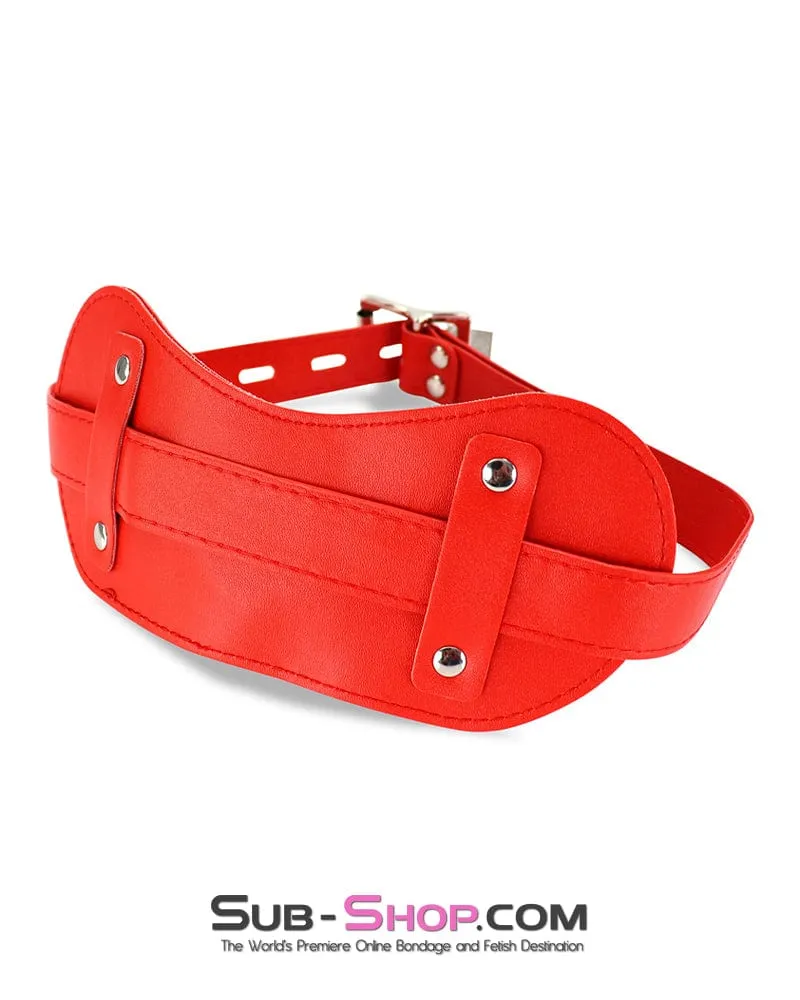 2479DL      Red Stuffed Plug Panel Style Bondage Gag