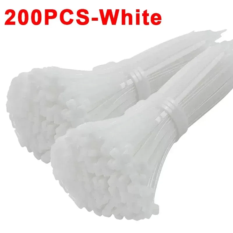 300/100Pcs Plastic Nylon Cable zip Ties Cord Ties Straps Fastening Reusable