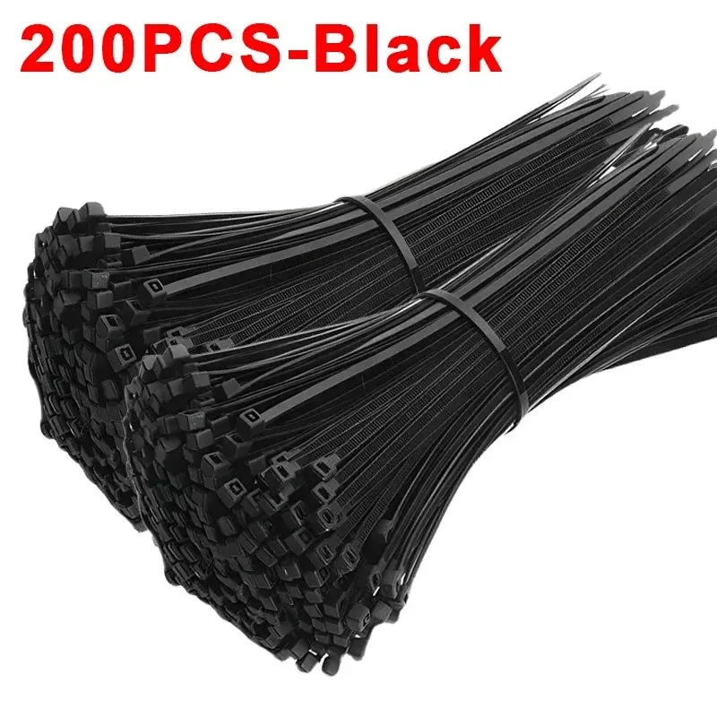 300/100Pcs Plastic Nylon Cable zip Ties Cord Ties Straps Fastening Reusable