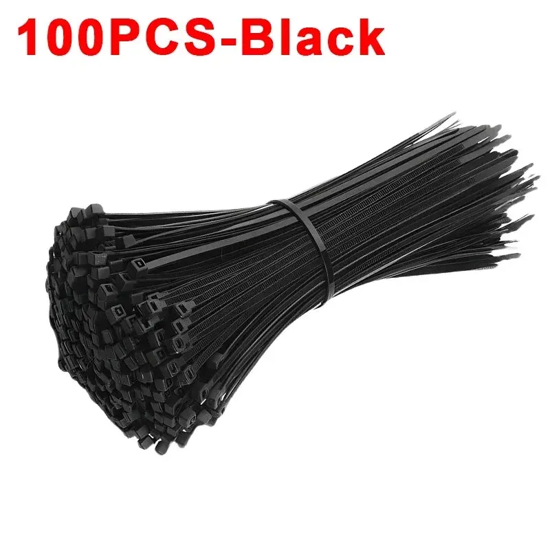 300/100Pcs Plastic Nylon Cable zip Ties Cord Ties Straps Fastening Reusable