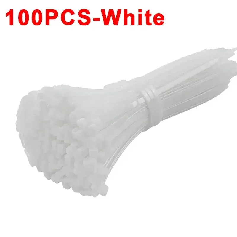 300/100Pcs Plastic Nylon Cable zip Ties Cord Ties Straps Fastening Reusable