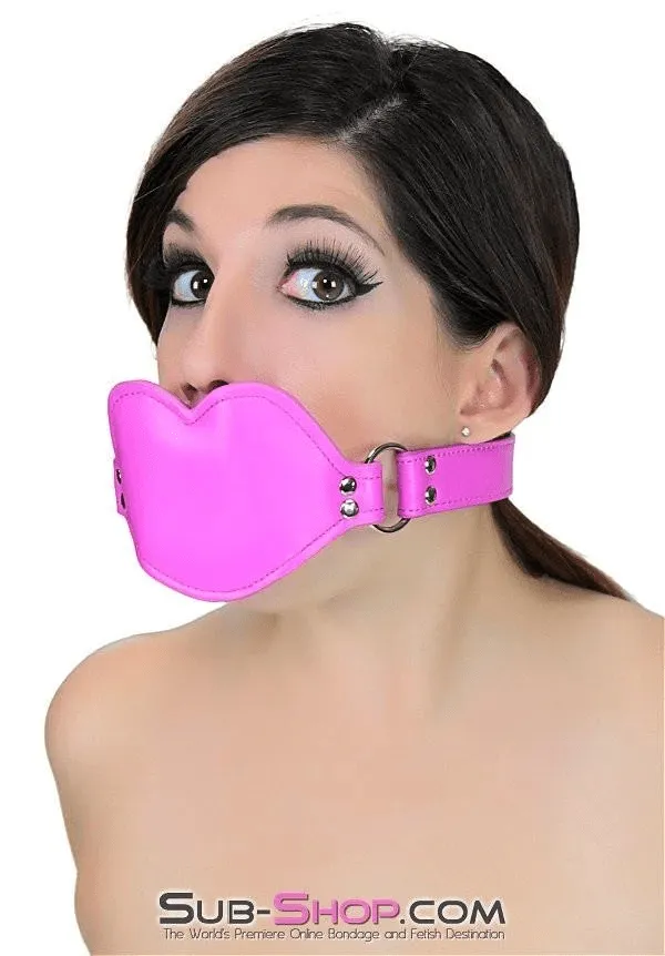 3844RS      Addick-tive Hot Pink Padded Lips Penis Gag