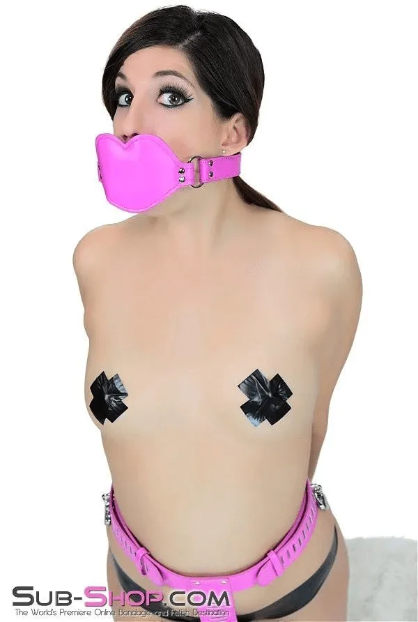 3844RS      Addick-tive Hot Pink Padded Lips Penis Gag