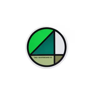 4 Skateboard Round Logo Sticker - Green