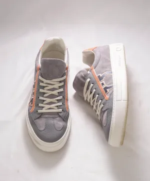 $750 SALVATORE FERRAGAMO - *BORG 5* Gray/Salmon Gancini Sneaker - 10 M US