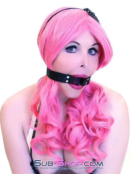 8958DL      Bondage Basics Leatherette Open Mouth Ring Gag