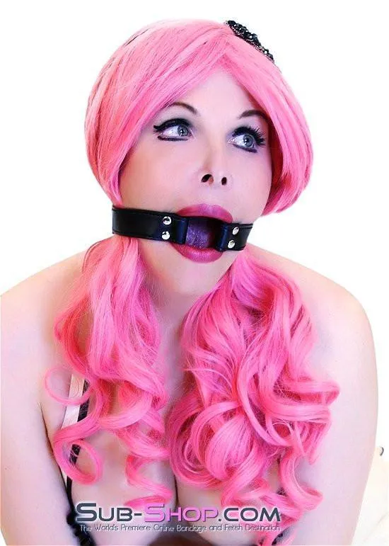 8958DL      Bondage Basics Leatherette Open Mouth Ring Gag