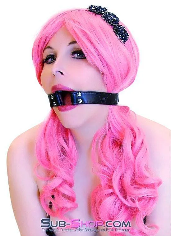 8958DL      Bondage Basics Leatherette Open Mouth Ring Gag