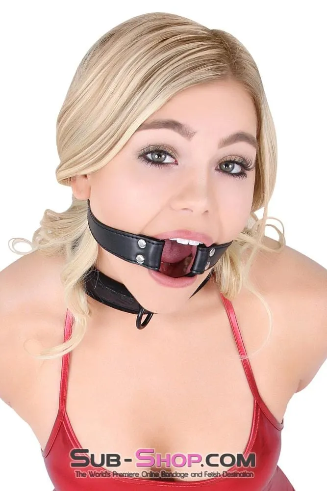 8958DL      Bondage Basics Leatherette Open Mouth Ring Gag
