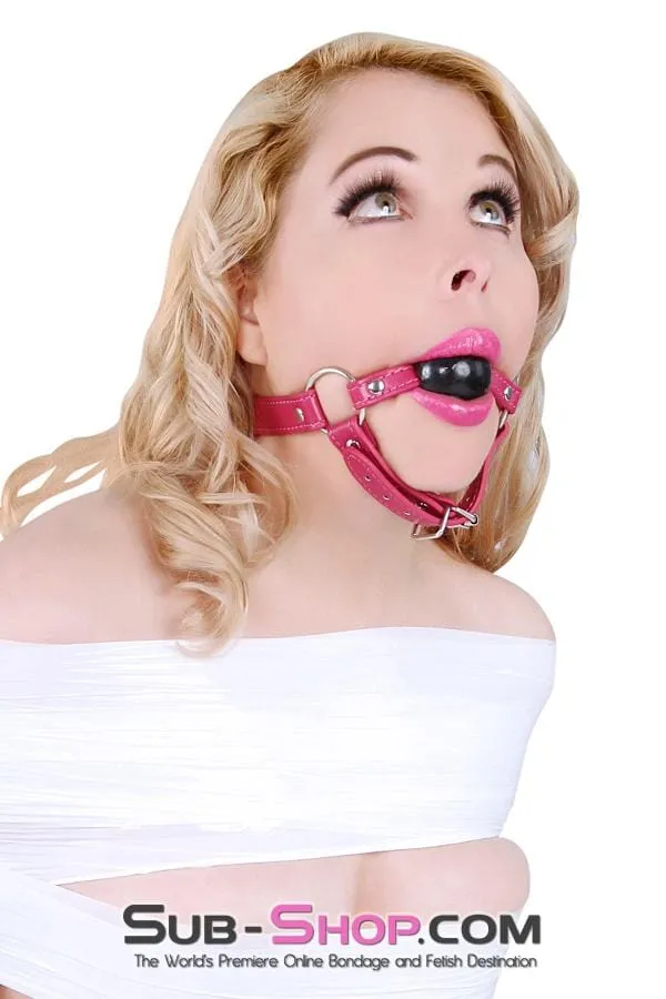 9061DL      Sex Bomb Pink Strap Rubber Ballgag with Chin Strap - LAST CHANCE - Final Closeout!
