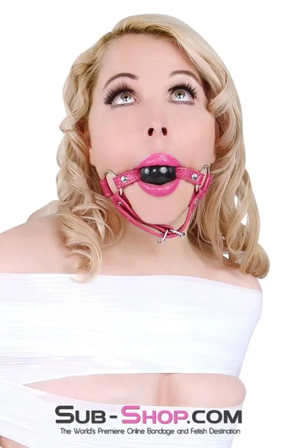 9061DL      Sex Bomb Pink Strap Rubber Ballgag with Chin Strap - LAST CHANCE - Final Closeout!