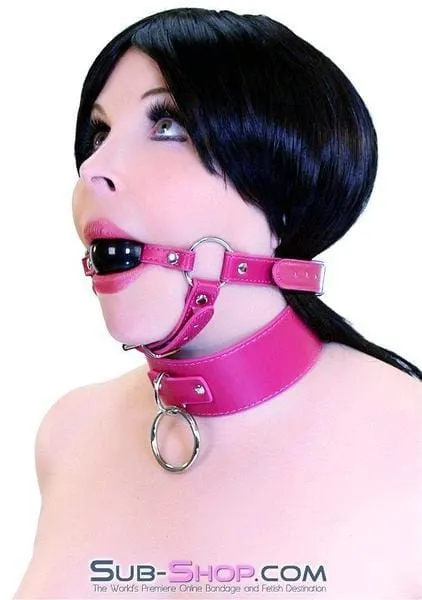 9061DL      Sex Bomb Pink Strap Rubber Ballgag with Chin Strap - LAST CHANCE - Final Closeout!