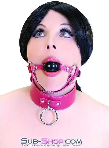 9061DL      Sex Bomb Pink Strap Rubber Ballgag with Chin Strap - LAST CHANCE - Final Closeout!