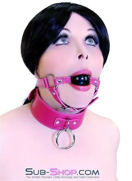 9061DL      Sex Bomb Pink Strap Rubber Ballgag with Chin Strap - LAST CHANCE - Final Closeout!