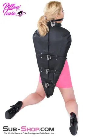 9718BD      Leatherette Open Breast BDSM Armbinder Top