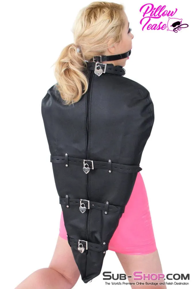 9718BD      Leatherette Open Breast BDSM Armbinder Top