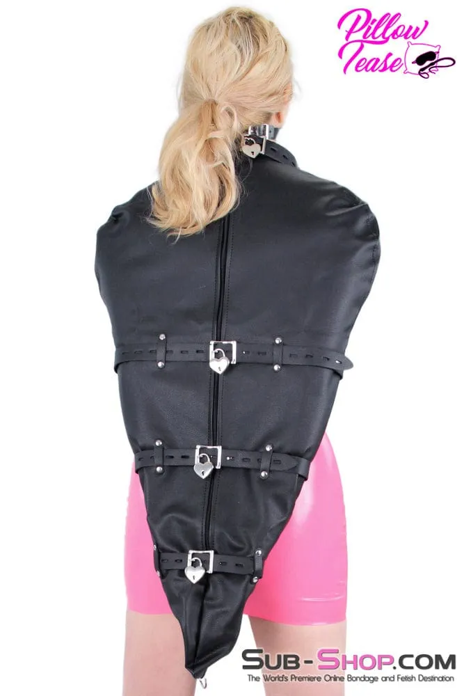 9718BD      Leatherette Open Breast BDSM Armbinder Top