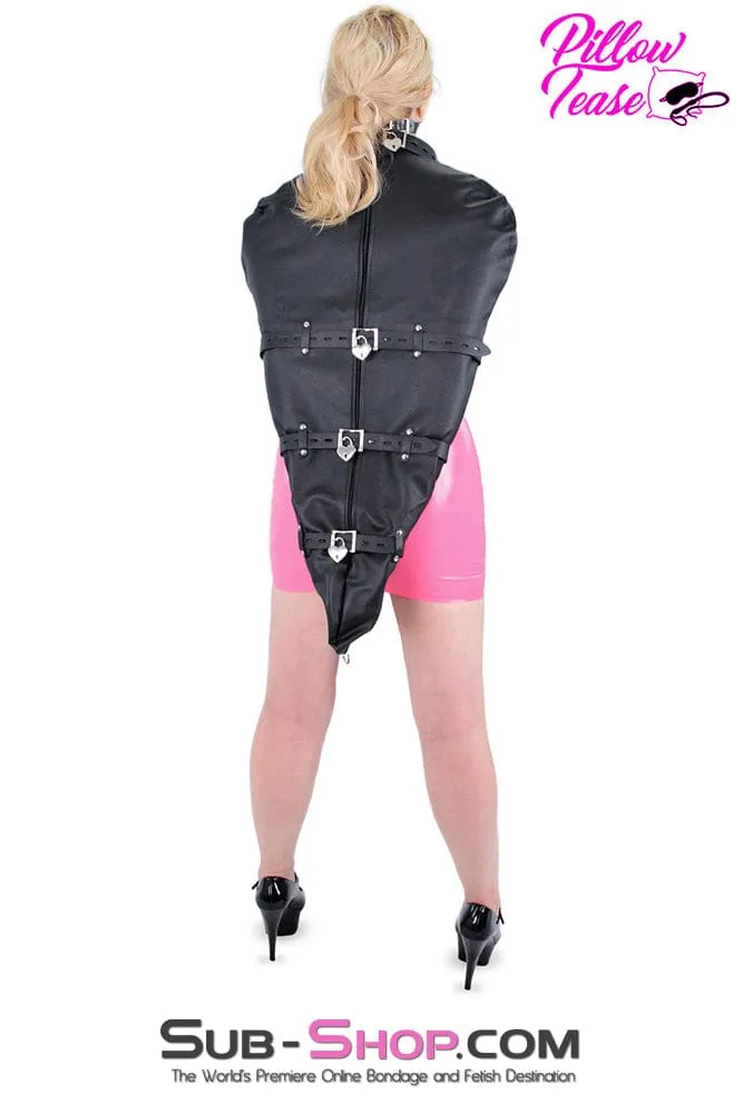 9718BD      Leatherette Open Breast BDSM Armbinder Top