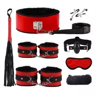 9756DL      Tie Me, Clamp Me, Whip Me 8 Pc Bondage Kit