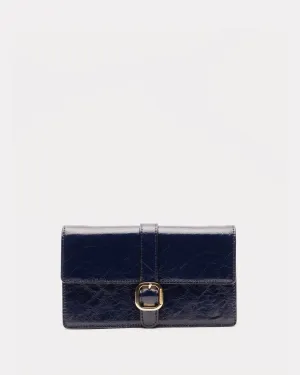 Accordian Wallet - Crinkled Leather Navy