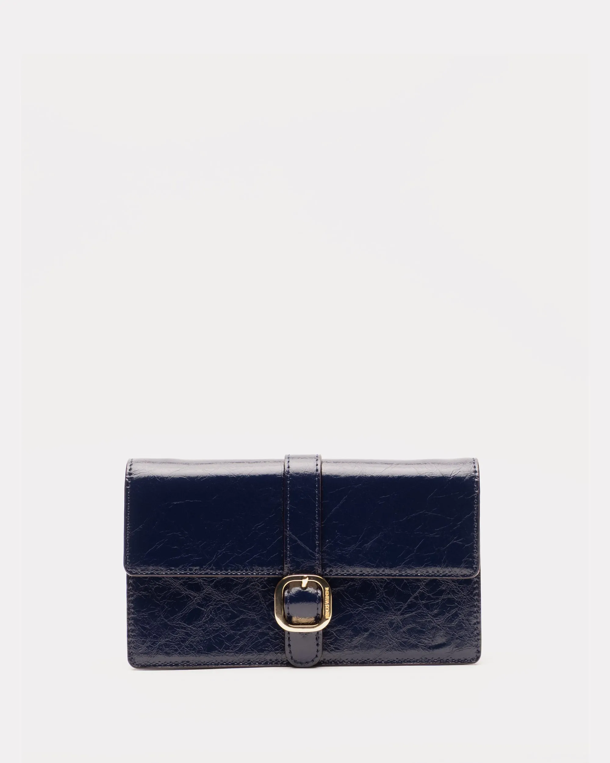 Accordian Wallet - Crinkled Leather Navy