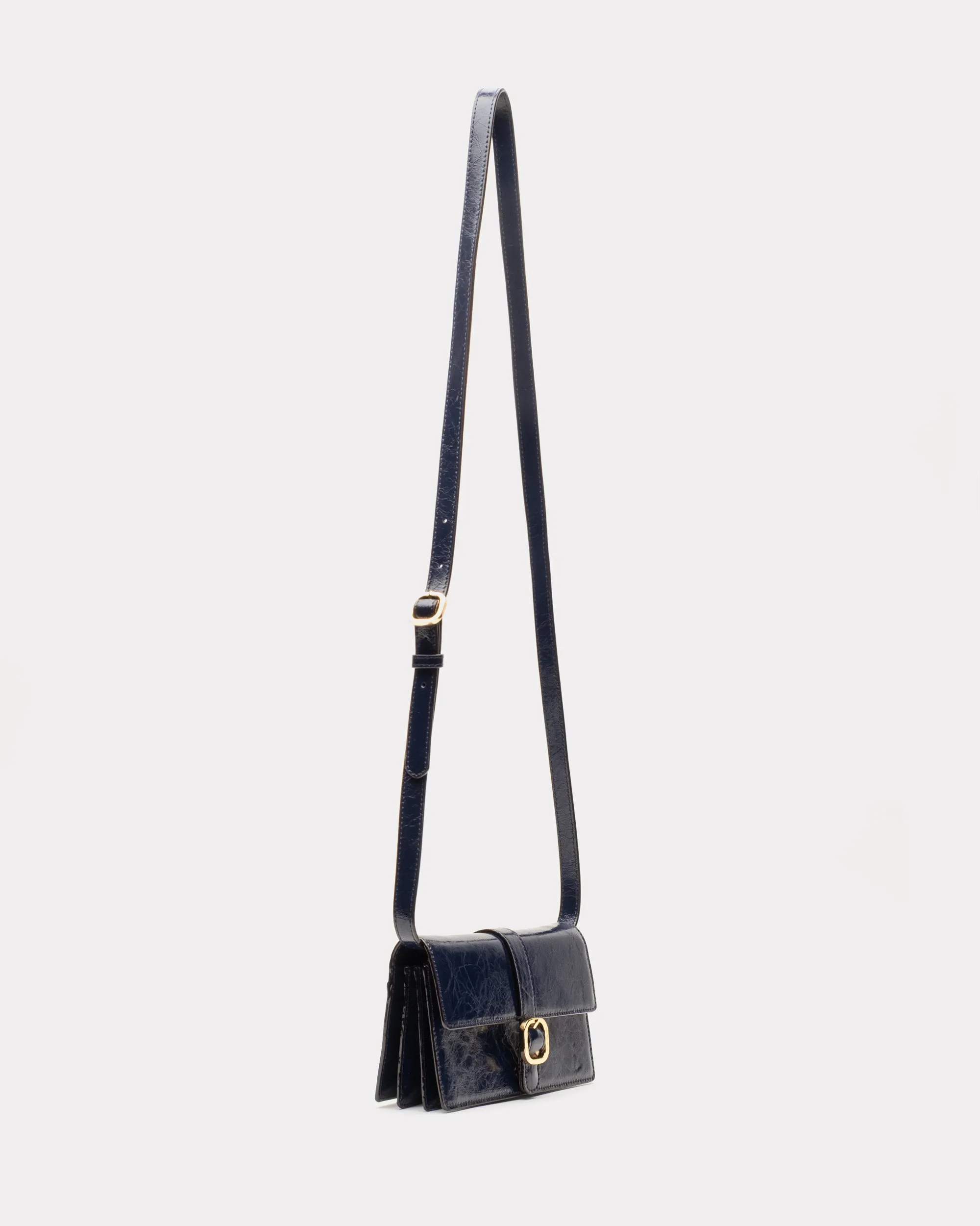 Accordian Wallet - Crinkled Leather Navy