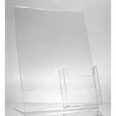 Acrylic 8-1/2" x 11" Slanted Sign Holder with 4x9 Tri-Fold Brochure Holder