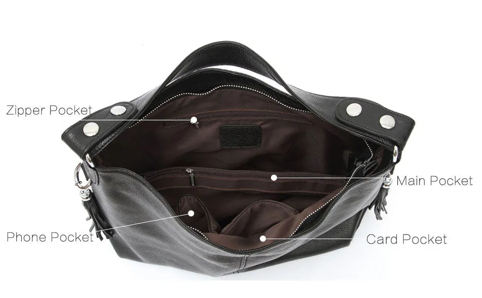 Allure Leather Hobo Bag Shoulder Bag Crossbody Bag for Women - One Size