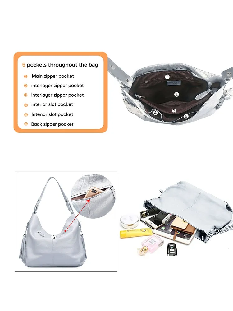 Allure Leather Hobo Bag Shoulder Bag Crossbody Bag for Women - One Size
