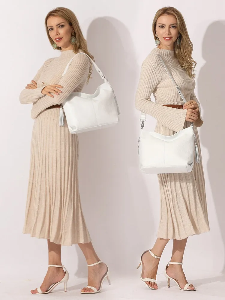 Allure Leather Hobo Bag Shoulder Bag Crossbody Bag for Women - One Size