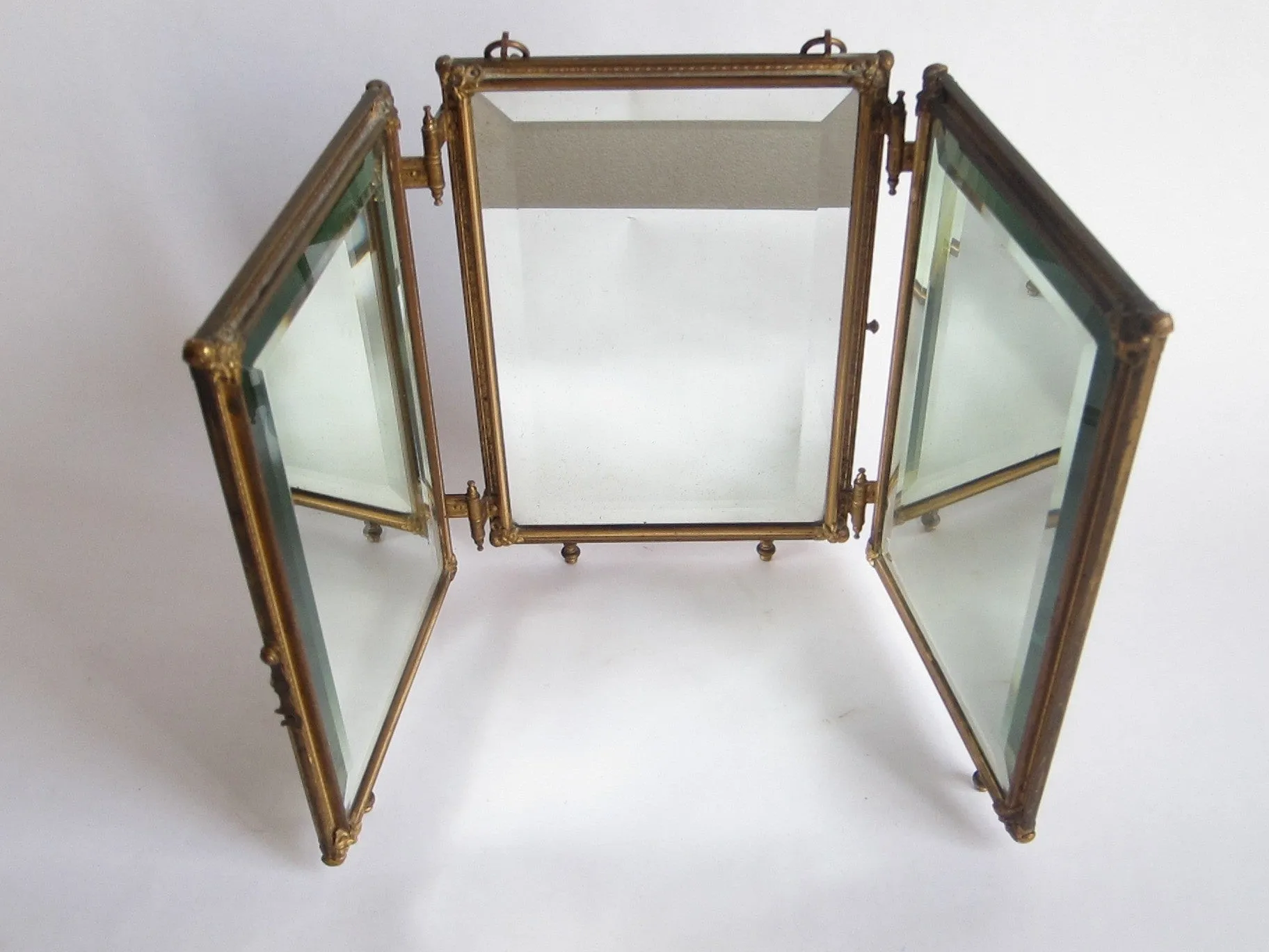 Antique Tri Fold Celluloid Decorative Mirror - 1899