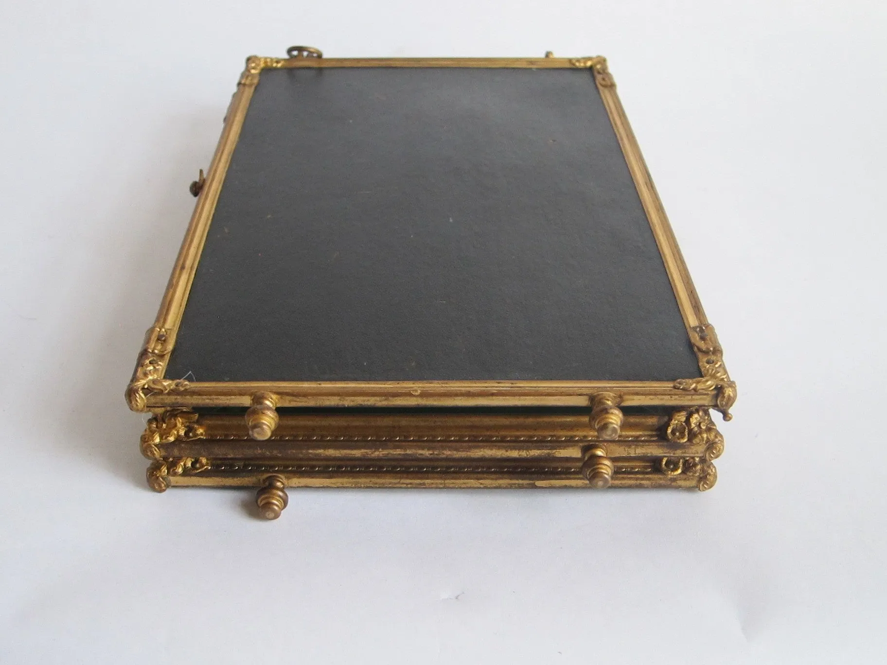 Antique Tri Fold Celluloid Decorative Mirror - 1899