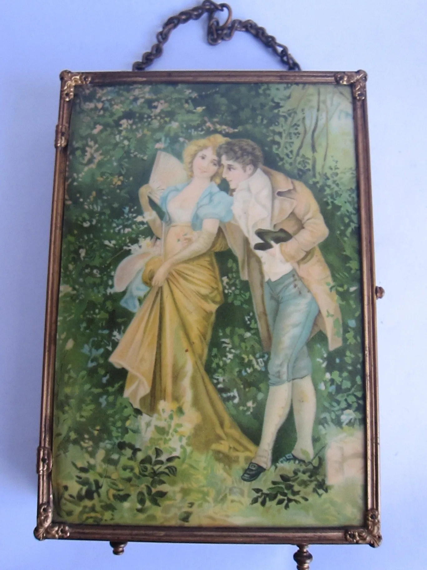Antique Tri Fold Celluloid Decorative Mirror - 1899
