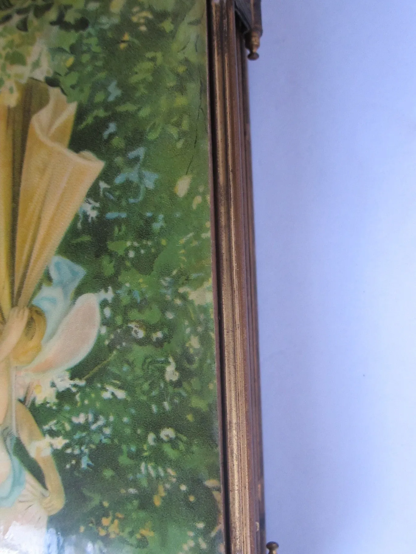 Antique Tri Fold Celluloid Decorative Mirror - 1899