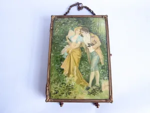 Antique Tri Fold Celluloid Decorative Mirror - 1899