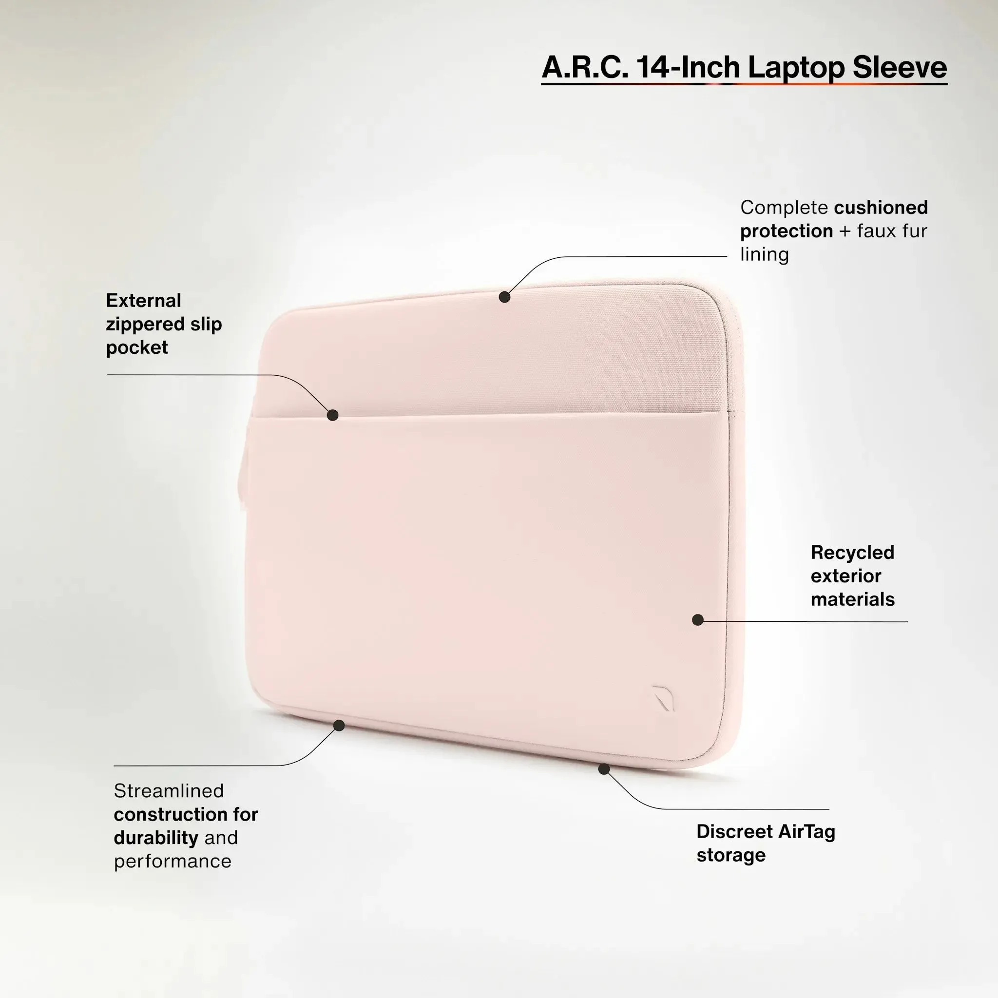 A.R.C. Sleeve With ReSpun 100% Recycled Polyester for 14-inch Laptop