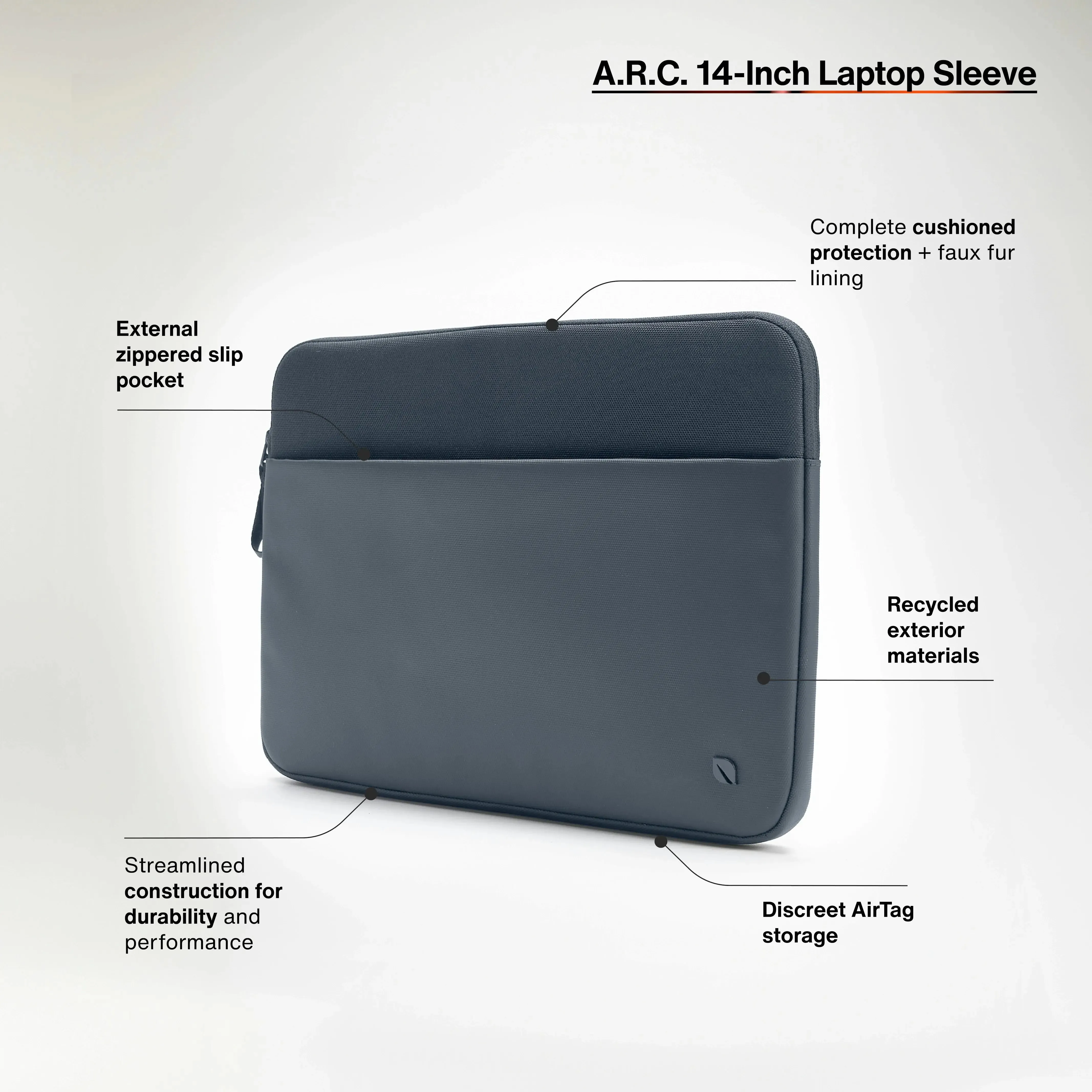 A.R.C. Sleeve With ReSpun 100% Recycled Polyester for 14-inch Laptop