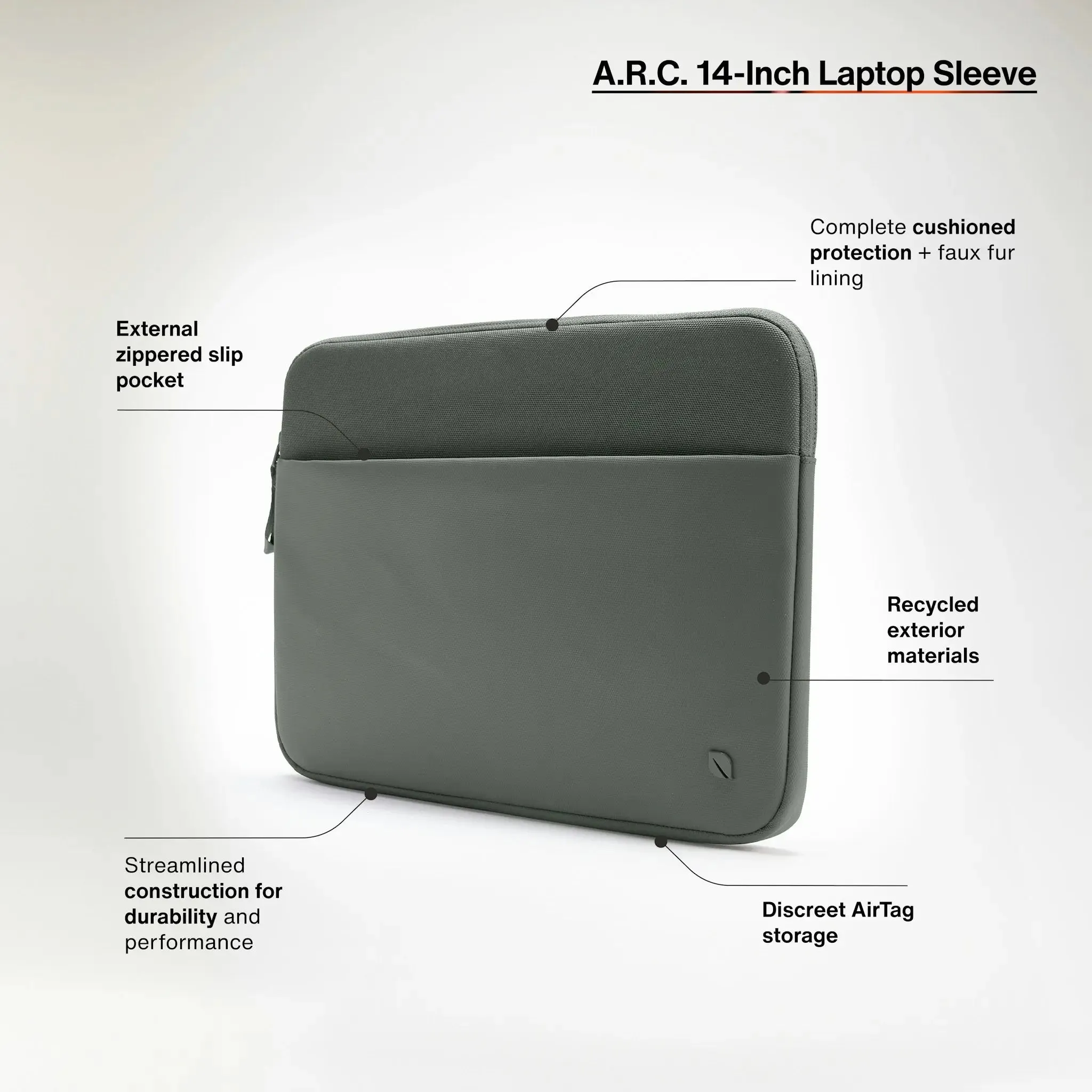 A.R.C. Sleeve With ReSpun 100% Recycled Polyester for 14-inch Laptop