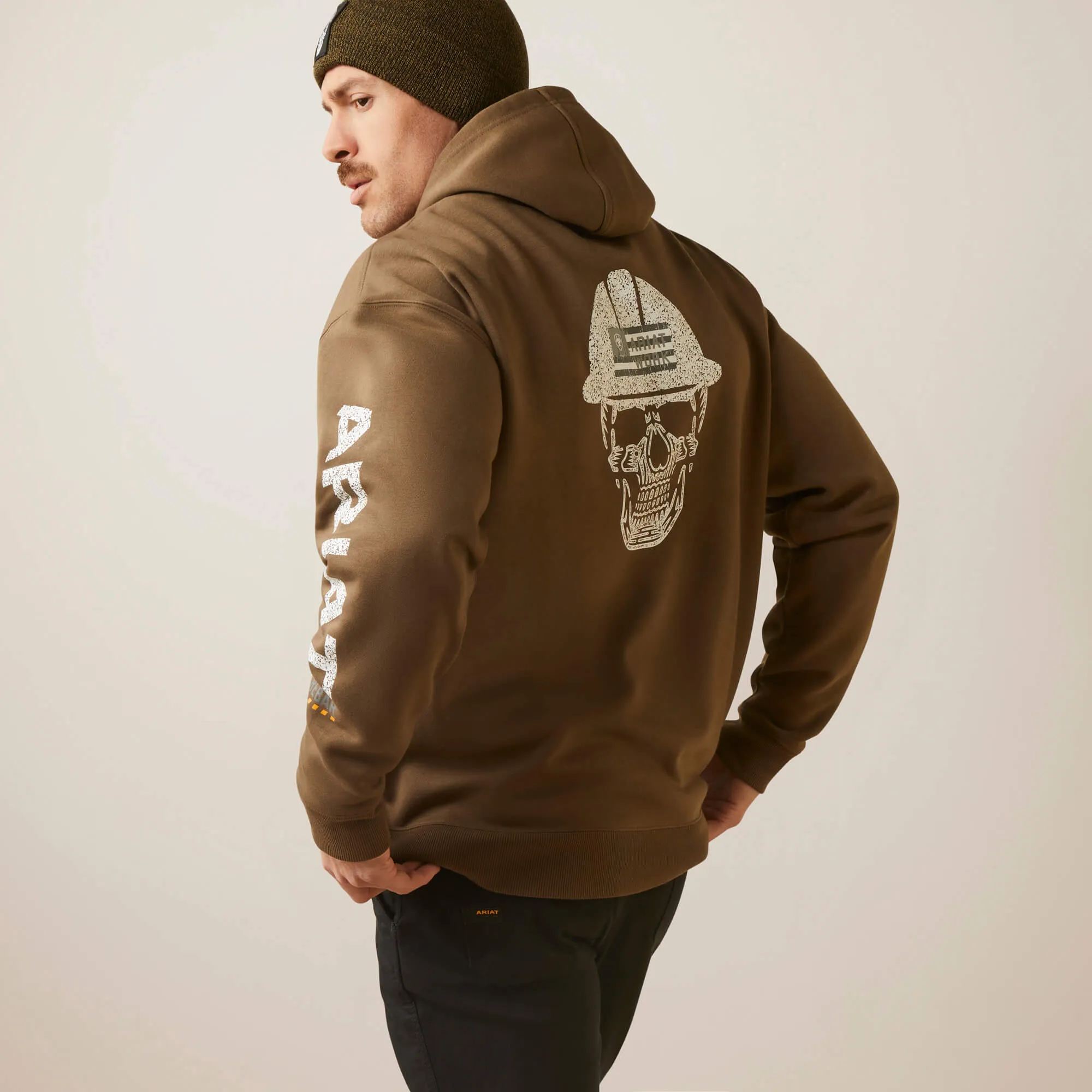 Ariat Rebar Mens Roughneck Pullover Hood Beech