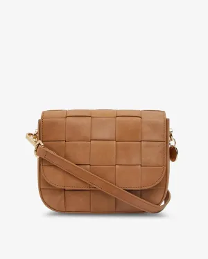 ARLINGTON MILNE Clara Weave Crossbody - Vintage Tan
