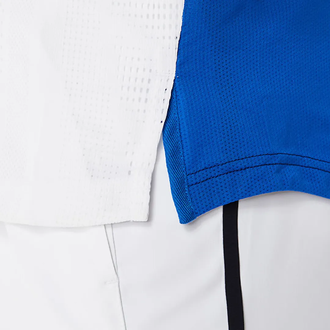Asics Match ActiBreeze Men's Polo Shirt - Brilliant White/Dive Blue